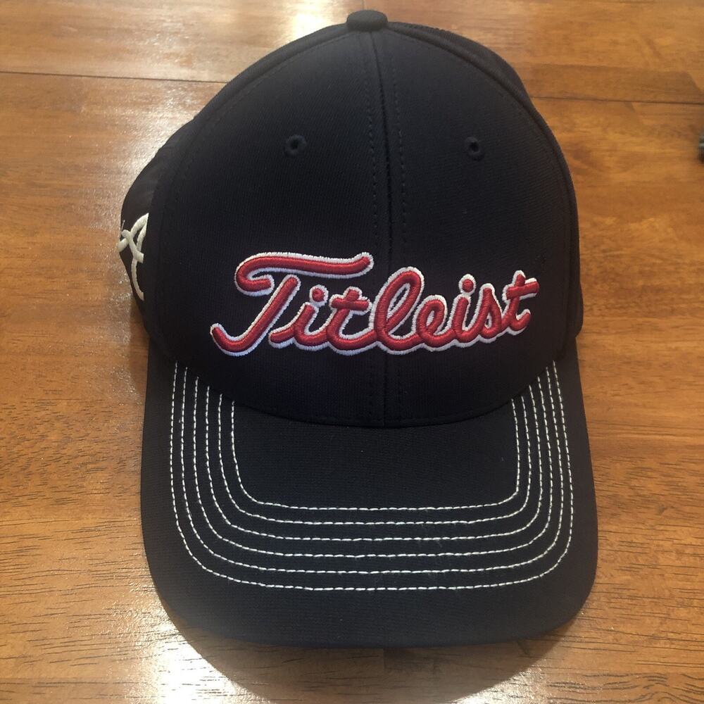 Titleist Golf Hat Atlanta Braves Baseball Adjustable Baseball Cap Navy Blue - Picture 1 of 7